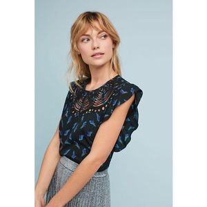 NWOT Anthropologie Flutter Sleeve Blouse